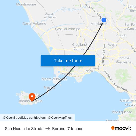 San Nicola La Strada to Barano D' Ischia map