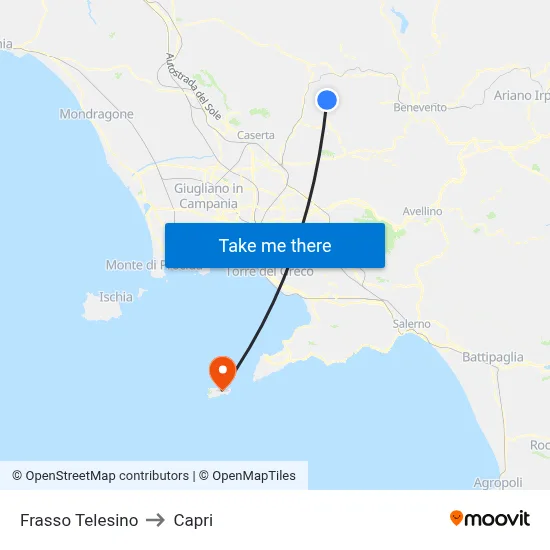 Frasso Telesino to Capri map