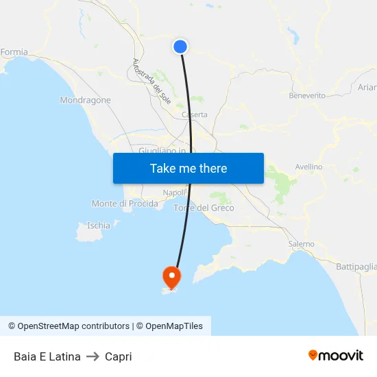 Bay and Latin to Capri map