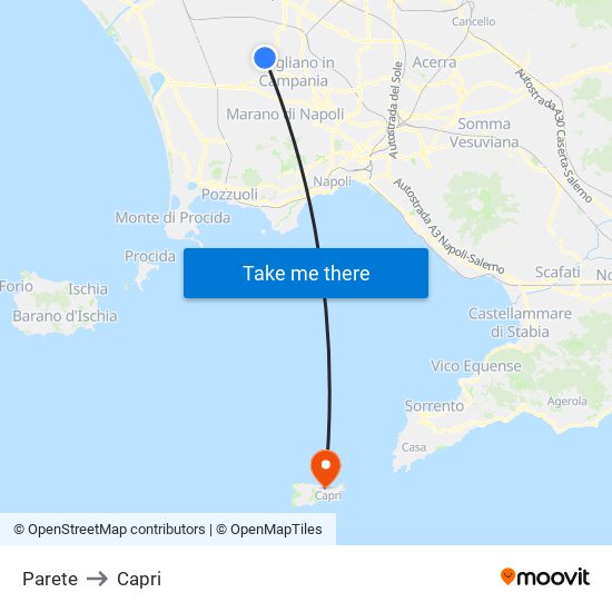 Parete to Capri map