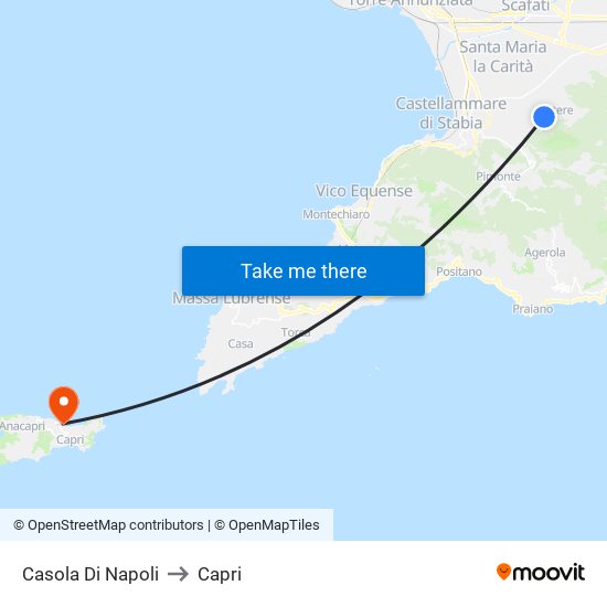 Casola Di Napoli to Capri map