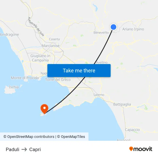 Paduli to Capri map
