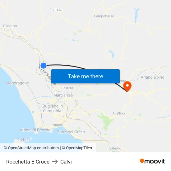 Rocchetta E Croce to Calvi map