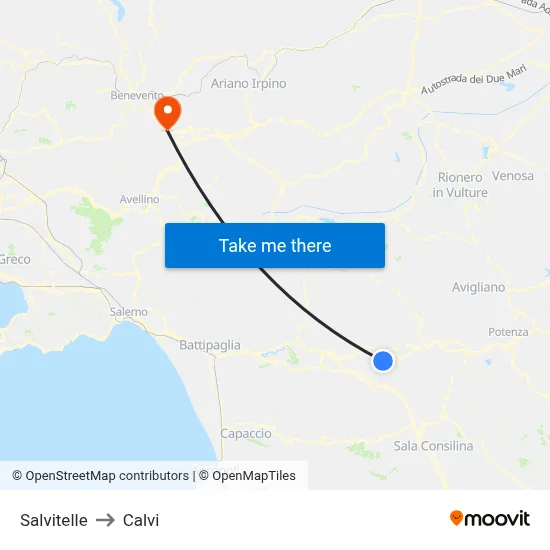 Salvitelle to Calvi map