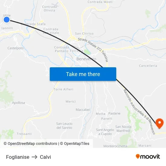 Foglianise to Calvi map
