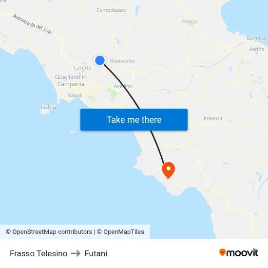 Frasso Telesino to Futani map
