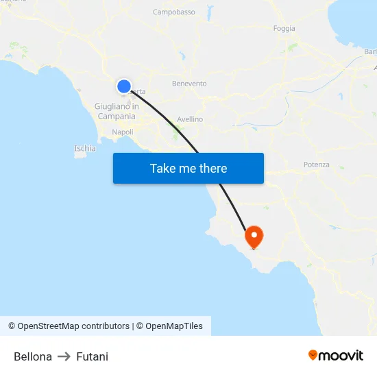 Bellona to Futani map