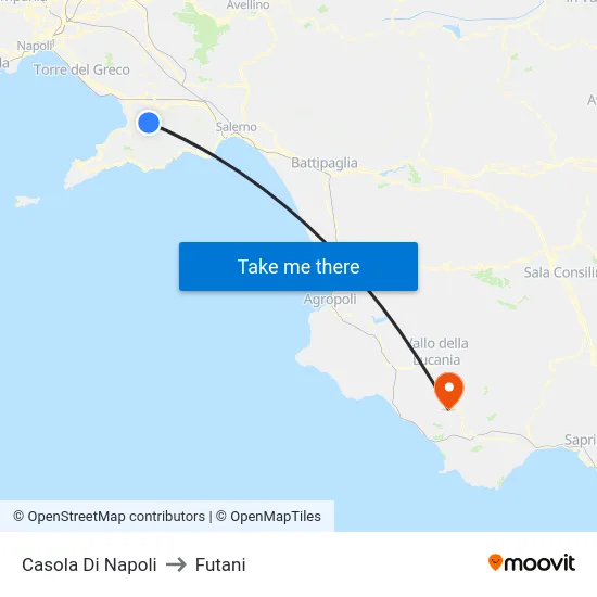 Casola Di Napoli to Futani map