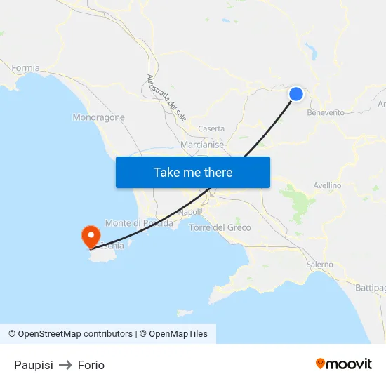 Paupisi to Forio map