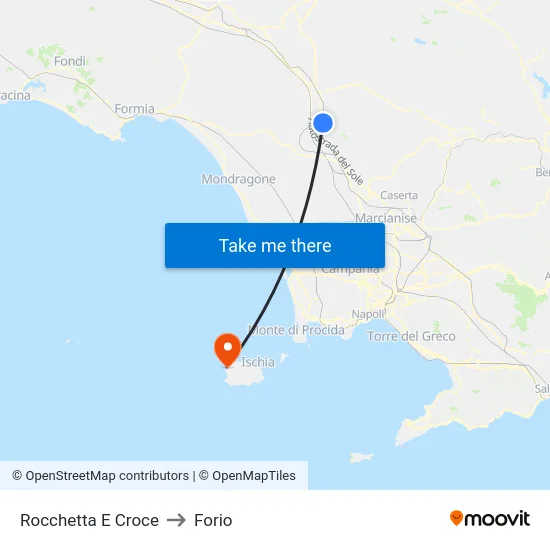 Rocchetta E Croce to Forio map
