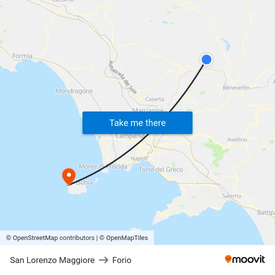 San Lorenzo Maggiore to Forio map