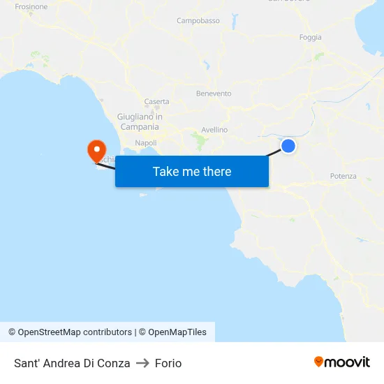 Sant' Andrea Di Conza to Forio map