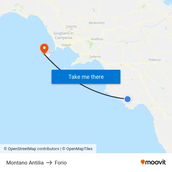 Montano Antilia to Forio map