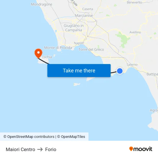 Maiori Centro to Forio map