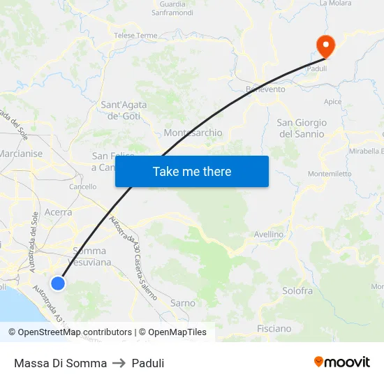 Massa Di Somma to Paduli map