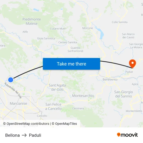 Bellona to Paduli map