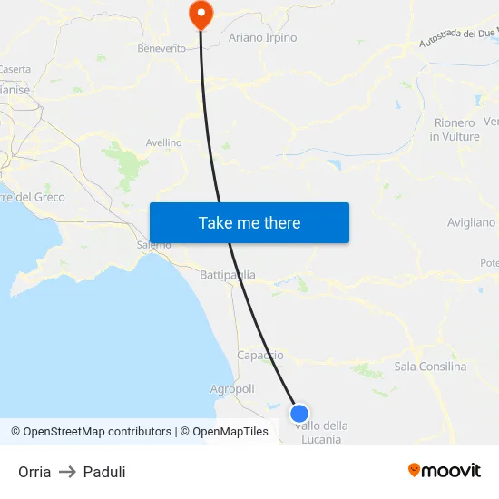 Orria to Paduli map