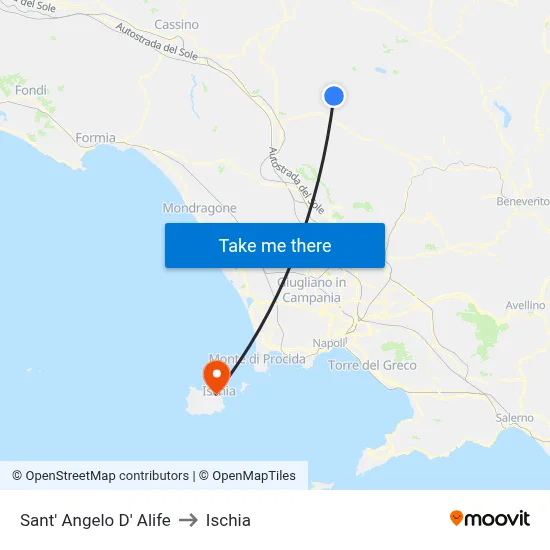 Sant' Angelo D' Alife to Ischia map