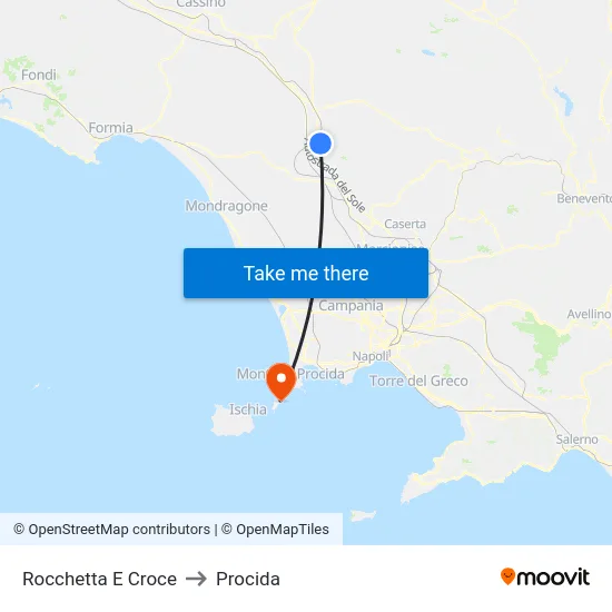 Rocchetta E Croce to Procida map