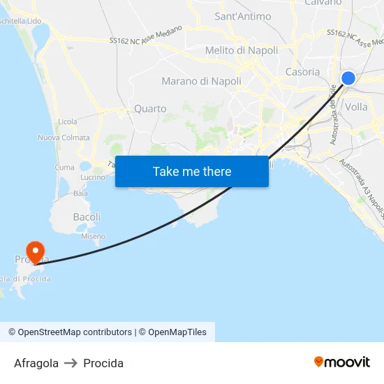 Afragola to Procida map