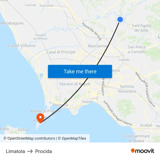 Limatola to Procida map