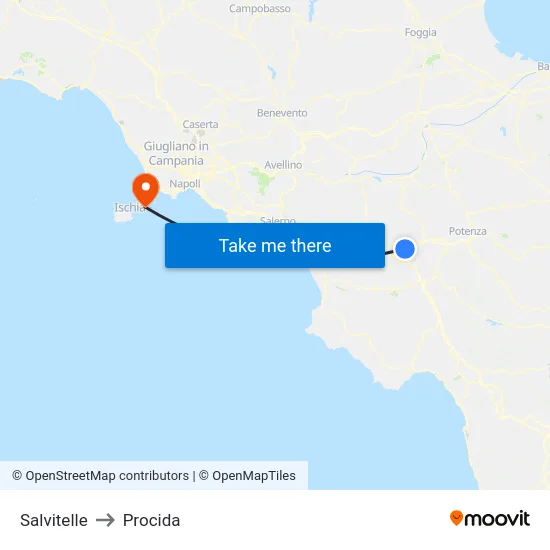 Salvitelle to Procida map