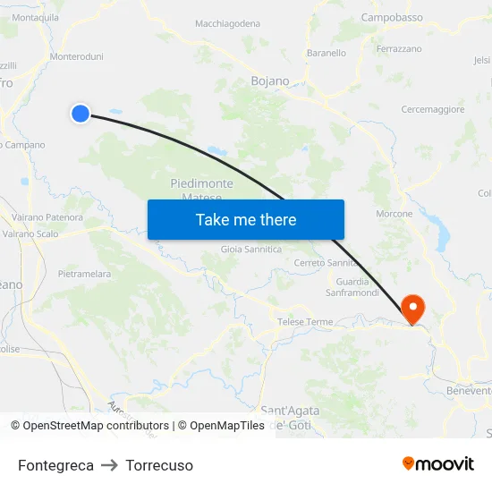 Fontegreca to Torrecuso map