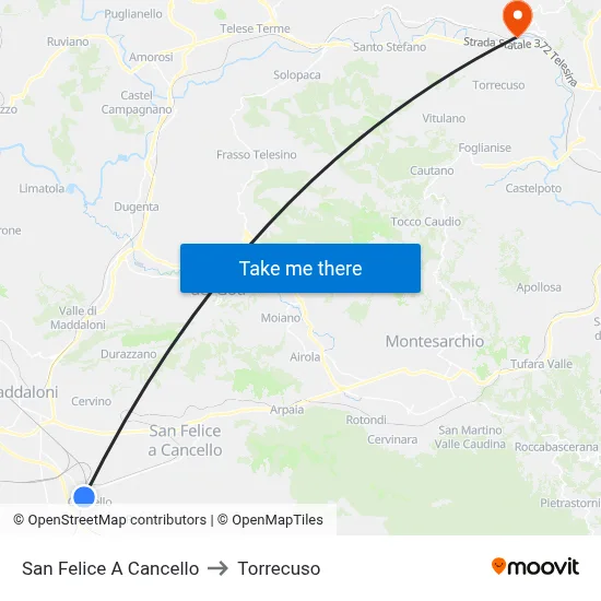 San Felice A Cancello to Torrecuso map