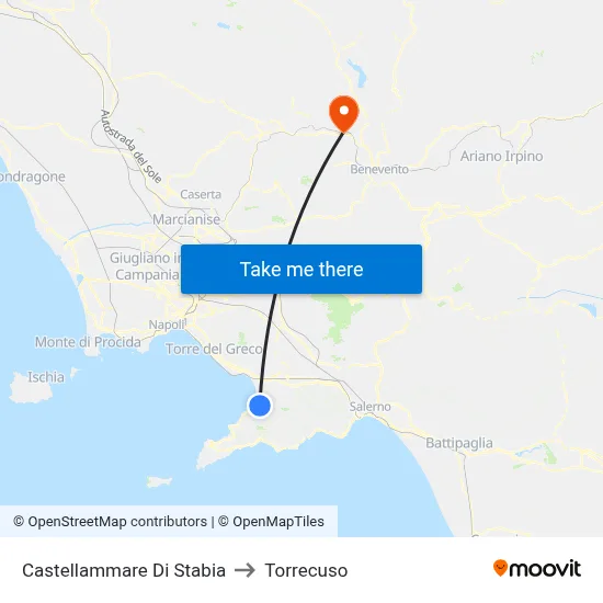 Castellammare Di Stabia to Torrecuso map
