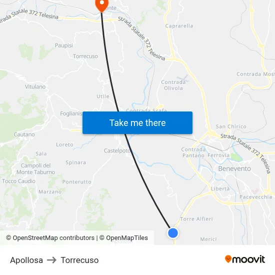 Apollosa to Torrecuso map