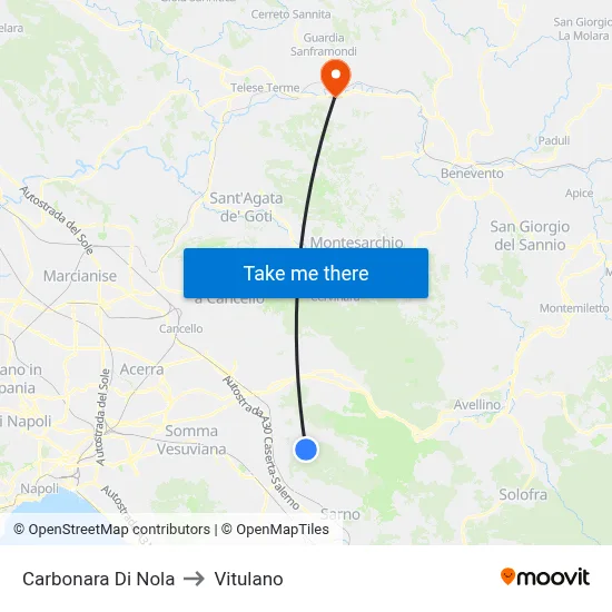 Carbonara Di Nola to Vitulano map