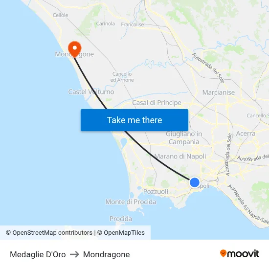 Gold Medals to Mondragone map