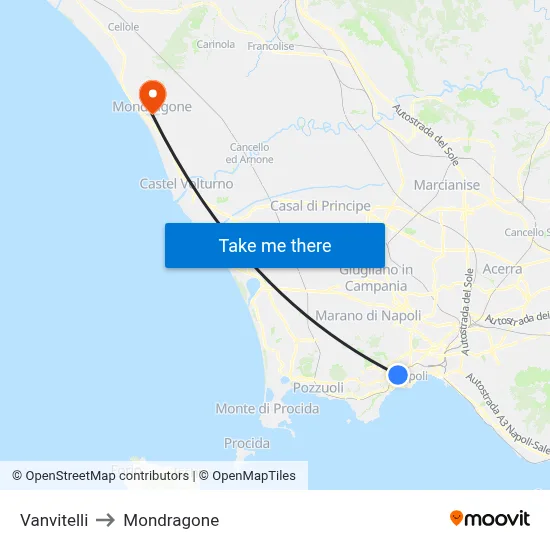 Vanvitelli to Mondragone map