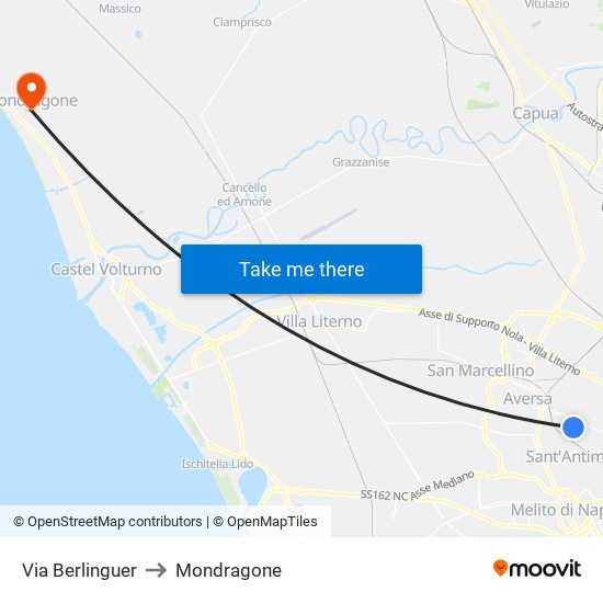 Via Berlinguer to Mondragone map