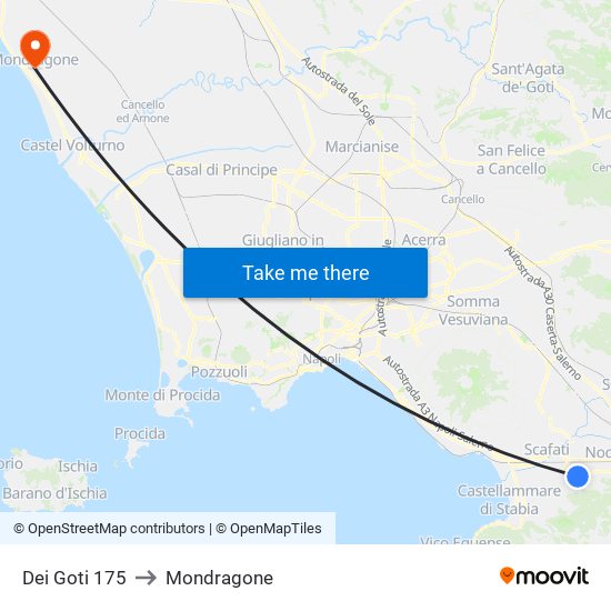 Dei Goti 175 to Mondragone map