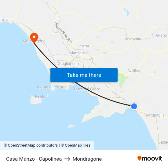 Casa Manzo - Capolinea to Mondragone map