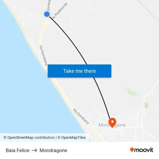 Felice Bay to Mondragone map