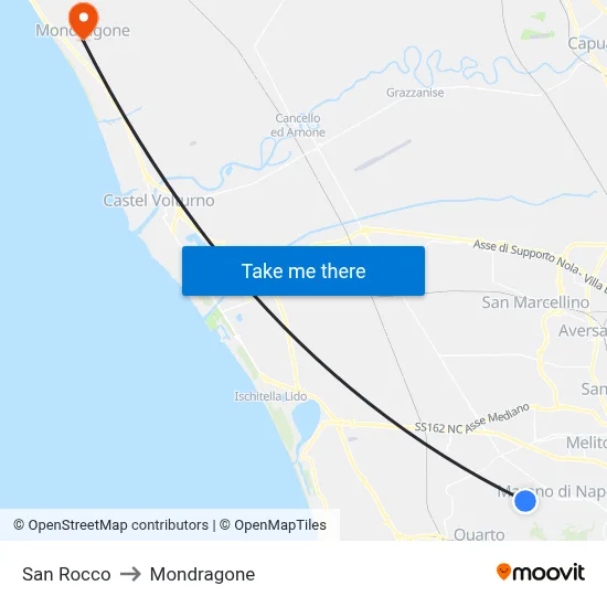 San Rocco to Mondragone map