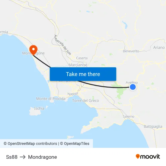 Ss88 to Mondragone map