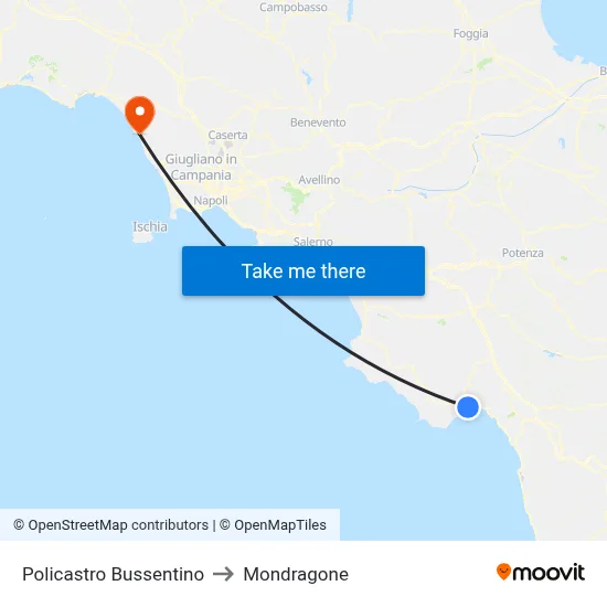 Policastro Bussentino to Mondragone map