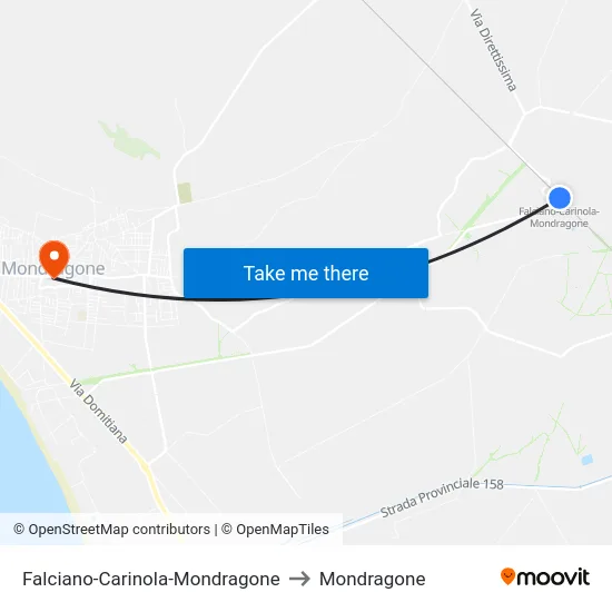 Falciano-Carinola-Mondragone to Mondragone map