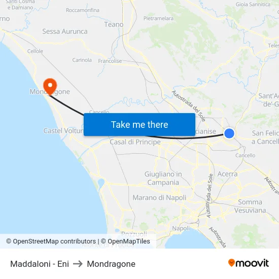 Maddaloni - Eni to Mondragone map