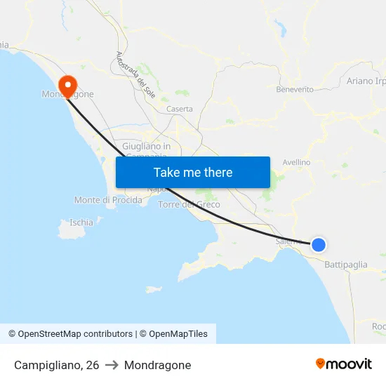 Campigliano, 26 to Mondragone map