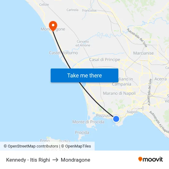 Kennedy - Itis Righi to Mondragone map