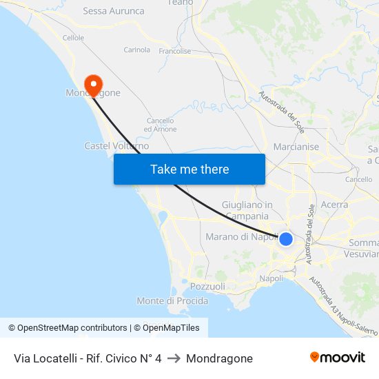 Via Locatelli - Rif. Civico N° 4 to Mondragone map