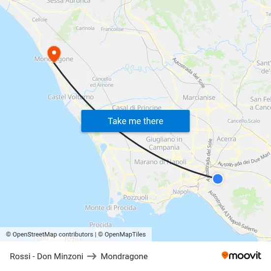 Rossi - Don Minzoni to Mondragone map