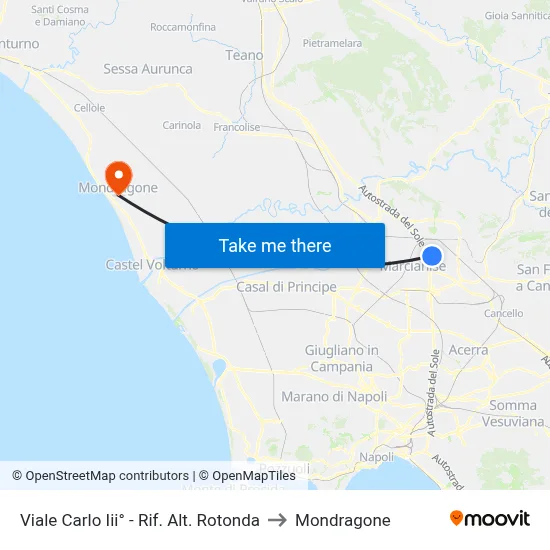 Carlo III Avenue - Roundabout to Mondragone map