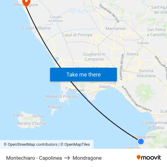 Montechiaro - Capolinea to Mondragone map