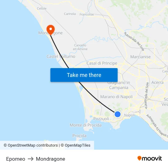 Epomeo to Mondragone map