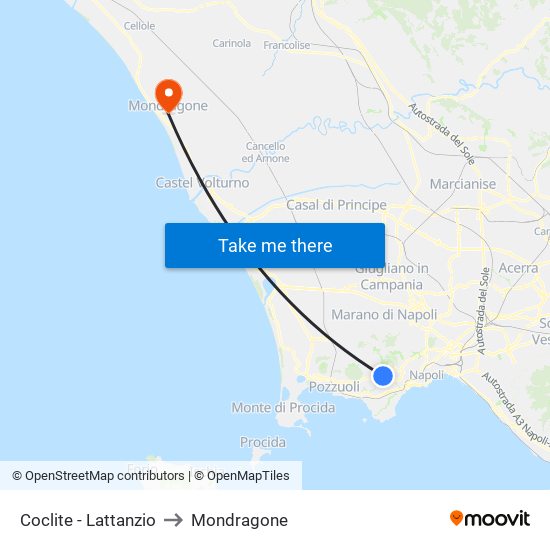 Coclite - Lattanzio to Mondragone map